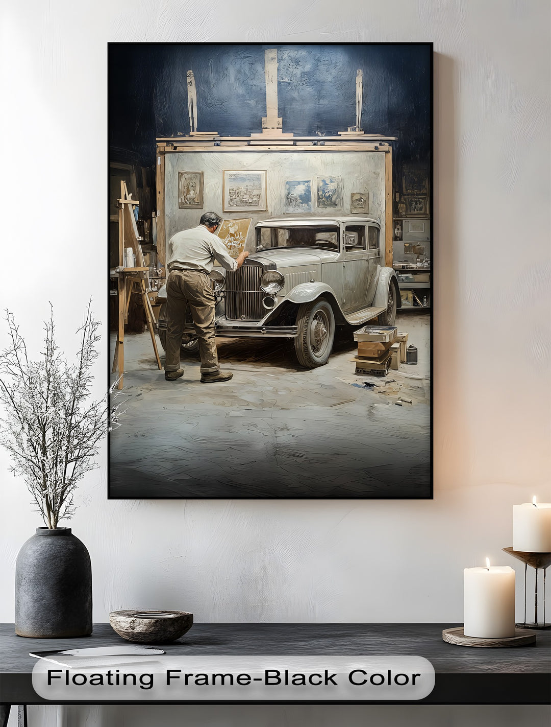 Timeless Restoration in Artist’s Studio – Car Canvas Print