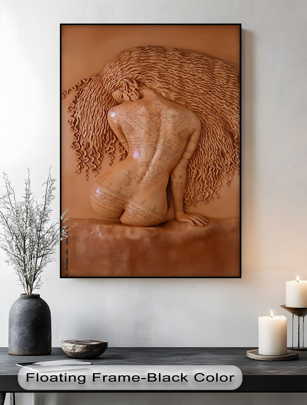 premium framed erotic wall art sensual tattooed back canvas print