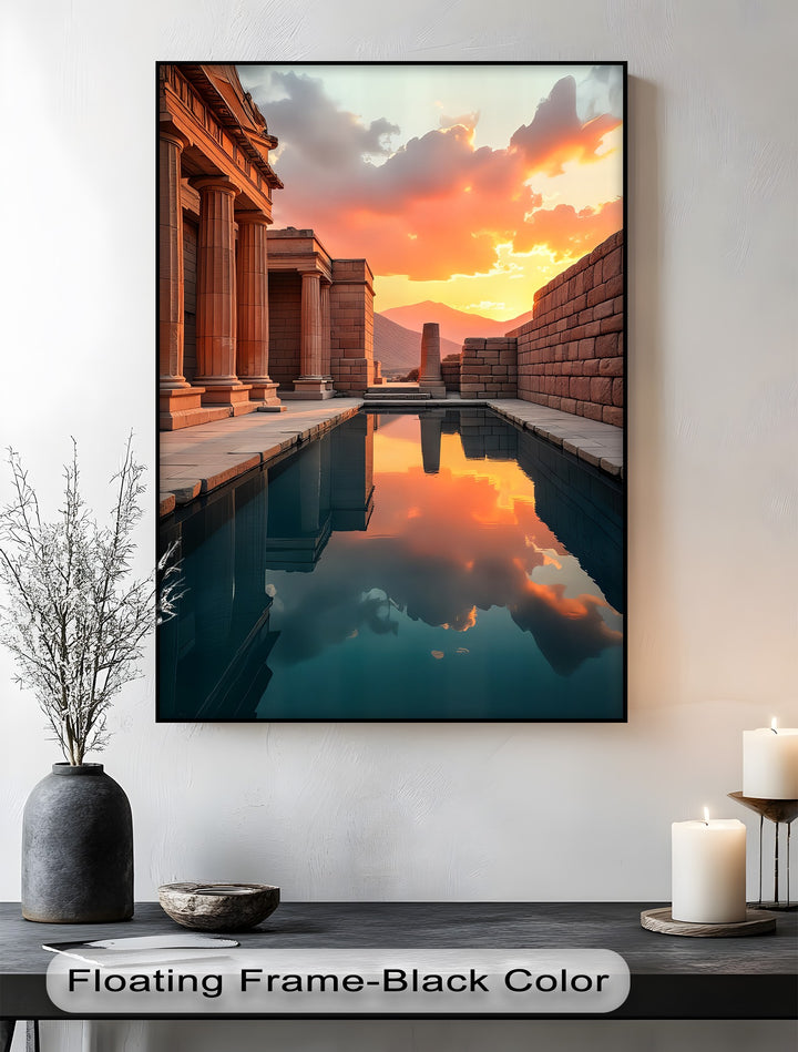 Sunset Reflections – Ancient Temple Canvas Print