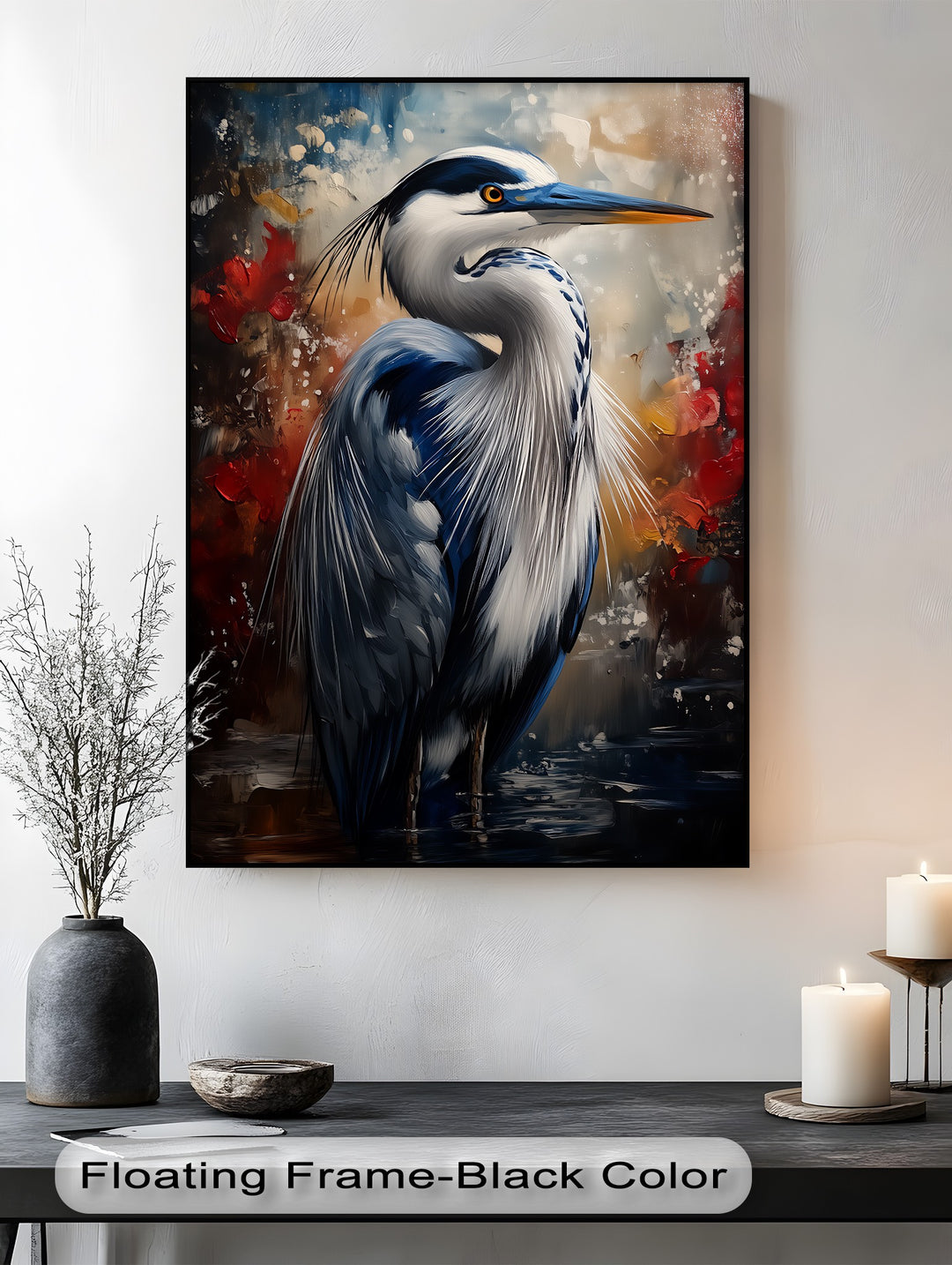 Regal Blue Heron – Majestic Bird Portrait Canvas Print