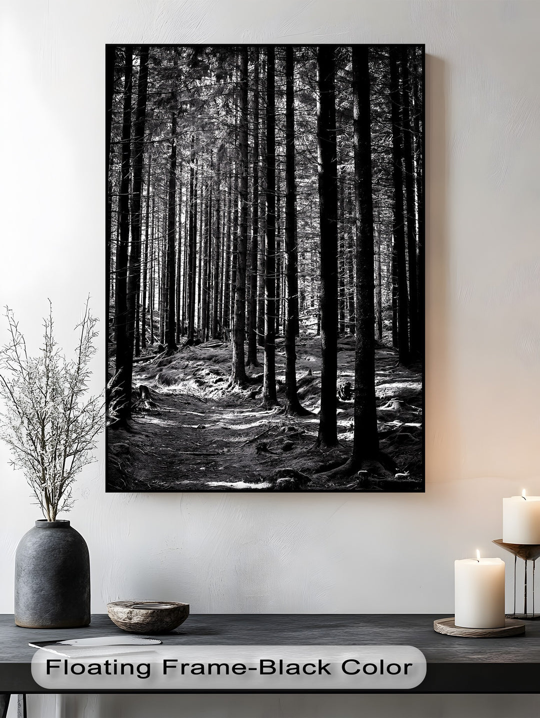 Whispers of the Woods – Black & White Forest Canvas Prints