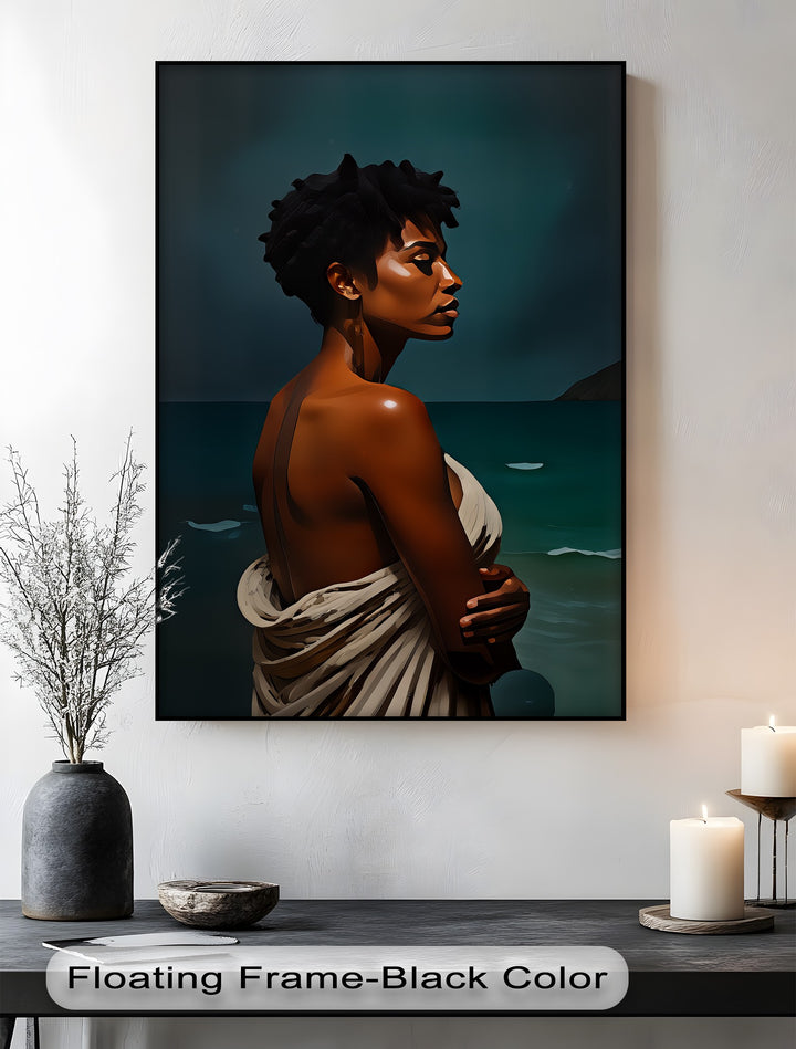 Ocean Gaze Woman - Sexy Canvas Wall Art | Biggest Canvas