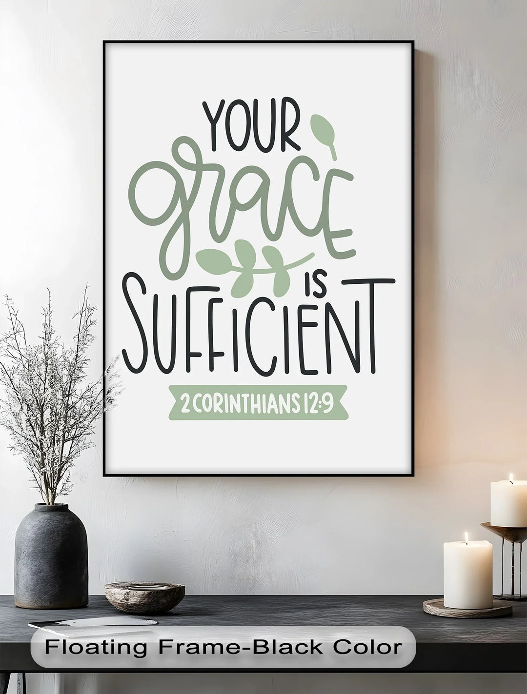 Your Grace Is Sufficient – 2 Corinthians 12:9 Canvas Print - MyPhotoStation