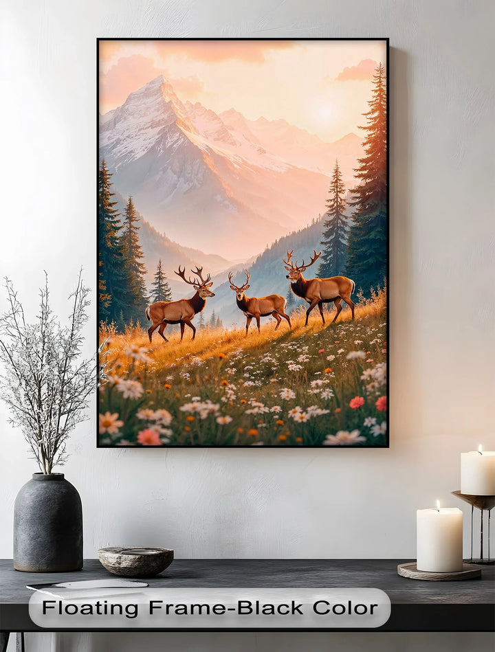 Majestic Elk in Alpine Meadow – Animal Canvas Print - MyPhotoStation