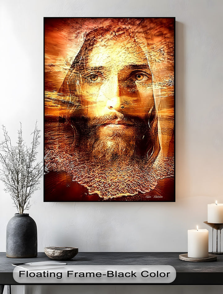 Divine Gaze – Contemporary Jesus Portrait Canvas Wall Art