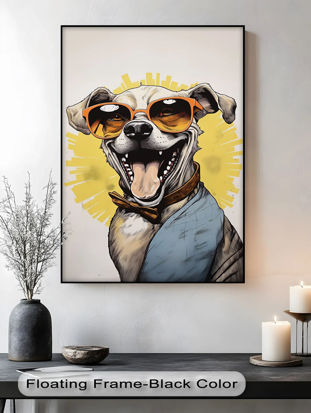 Sunshine Smile Pup – Retro Cool Dog Portrait Puppies Canvas Print - MyPhotoStation
