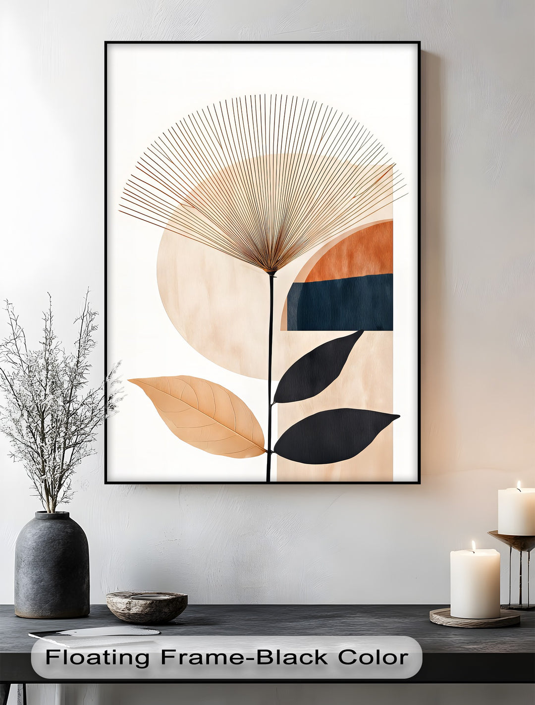 Geometric Botanical Abstract Canvas Wall Art | Colorful Art