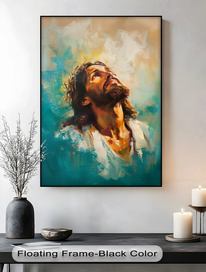 Savior’s Gaze – Crown of Thorns Portrait Canvas Print