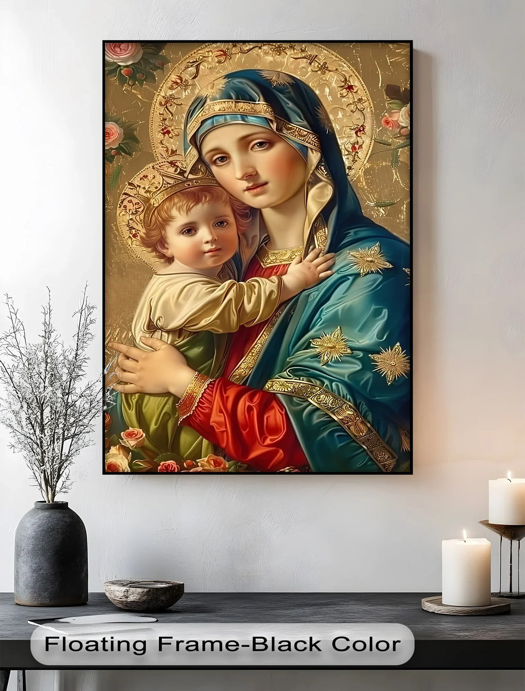 Holy Madonna and Child – Sacred Icon Style Canvas Print - MyPhotoStation