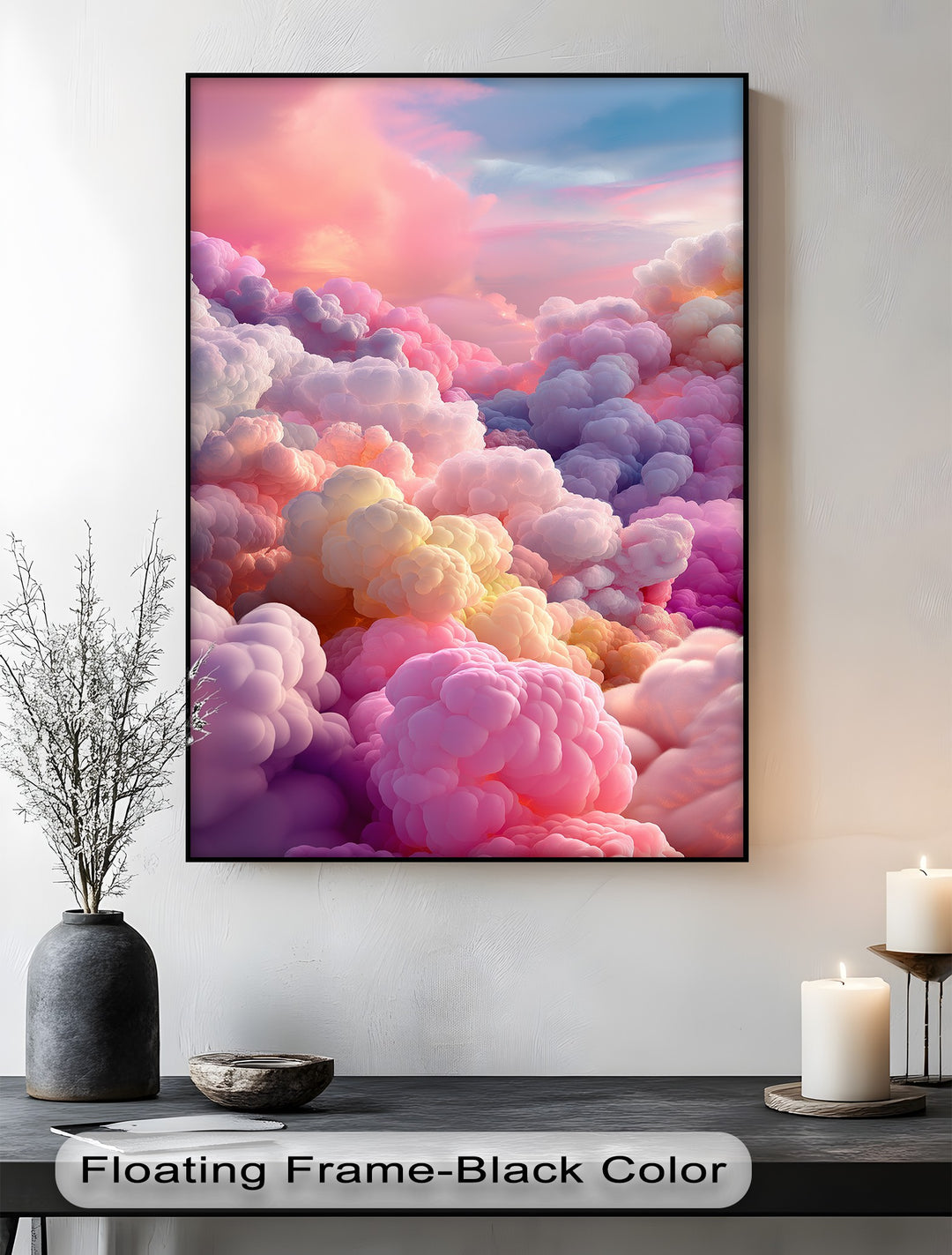 Cotton Sky Mirage – Dreamlike Pastel Cloudscape Canvas Print