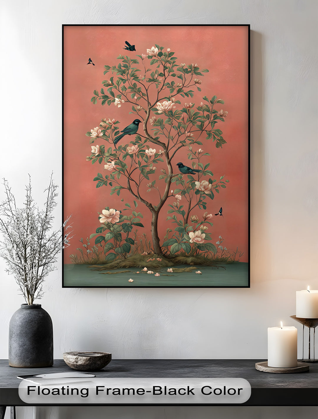 Birds and Magnolia Tree - Canvas Wall Art | Bedroom Canvas Art