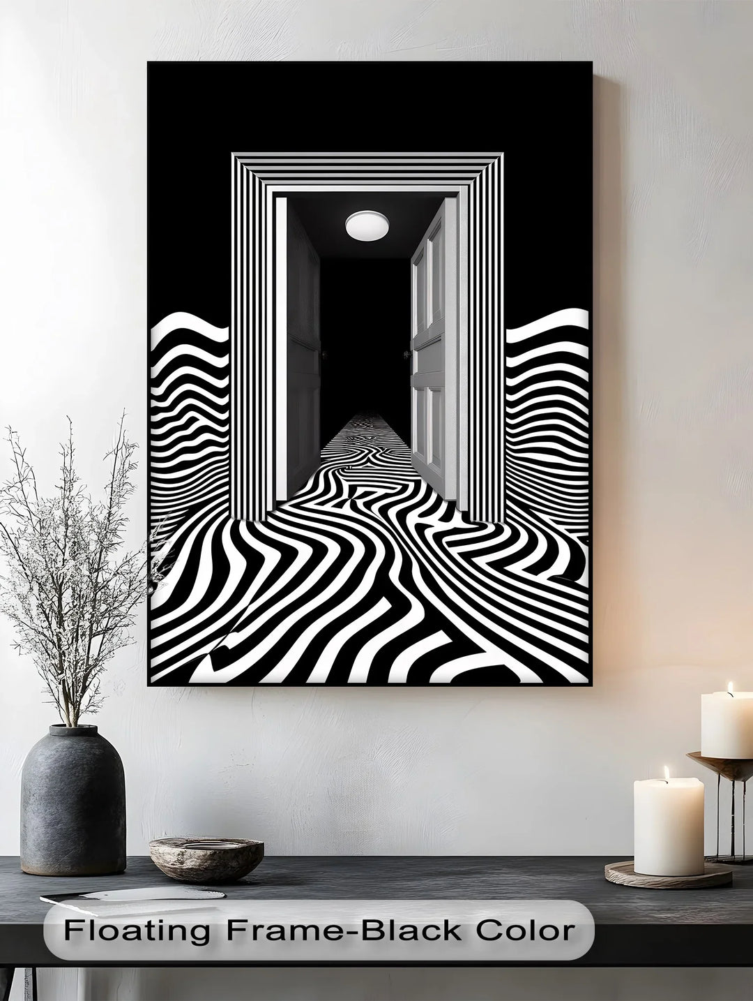 Optical Corridor Illusion – Black & White Canvas Print - MyPhotoStation