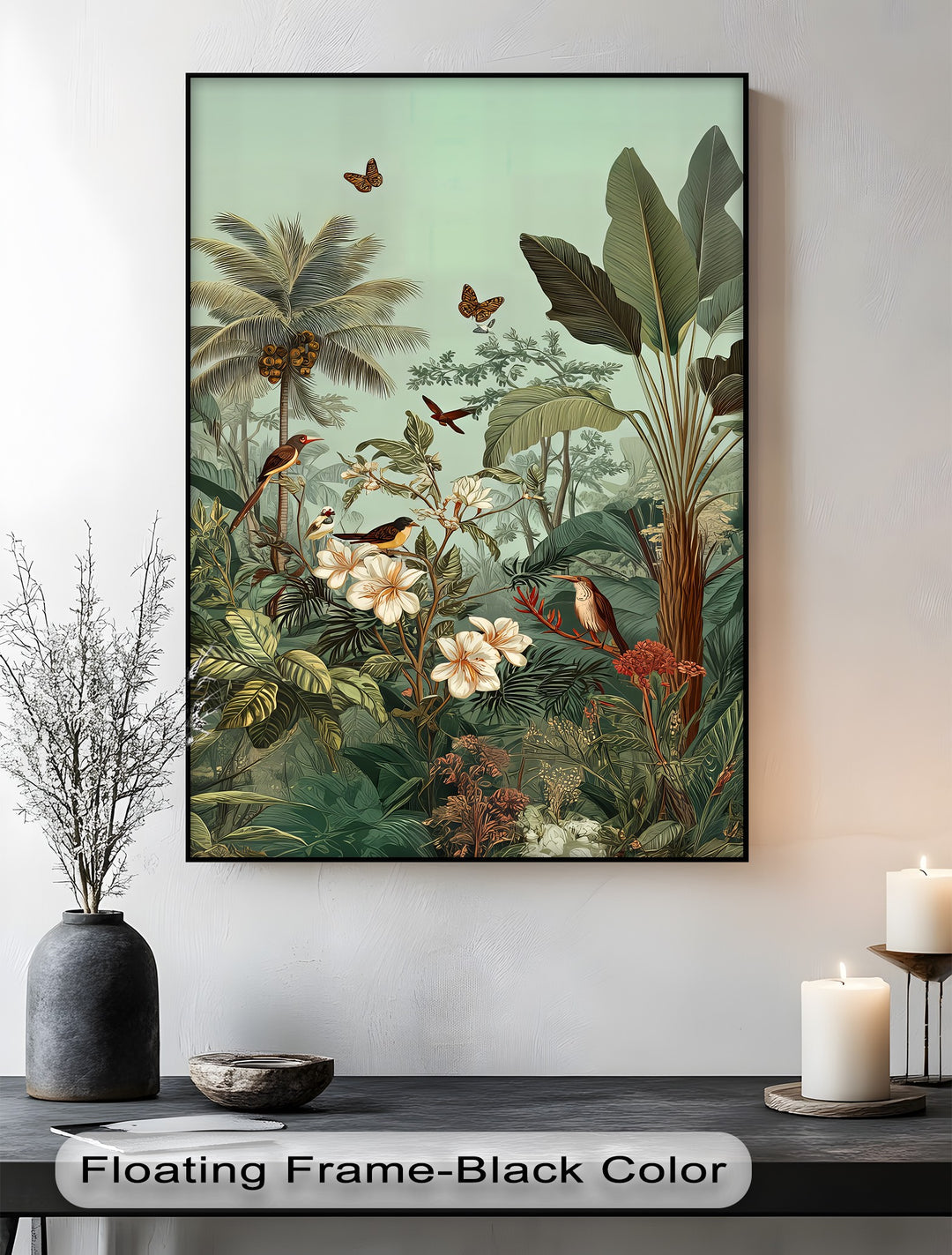 Tropical Symphony – Exotic Birds and Jungle Canvas Wall Art | Framed Art
