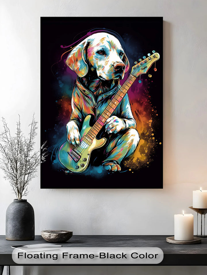 Electric Pup Vibes – Colorful Rock Music Dog Portrait Puppies Canvas Print - MyPhotoStation