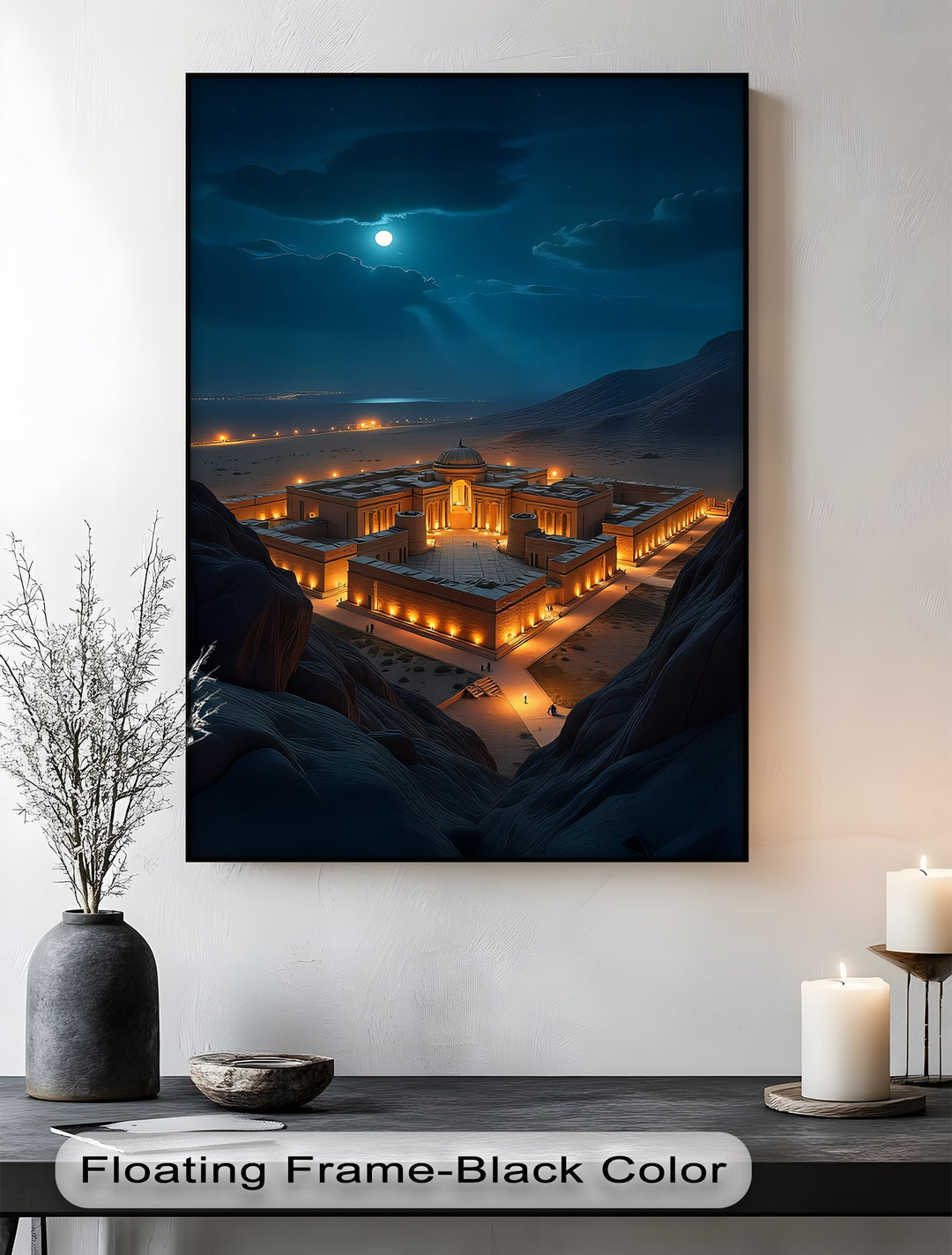 Moonlit Majesty – Ancient Fortress Canvas Print