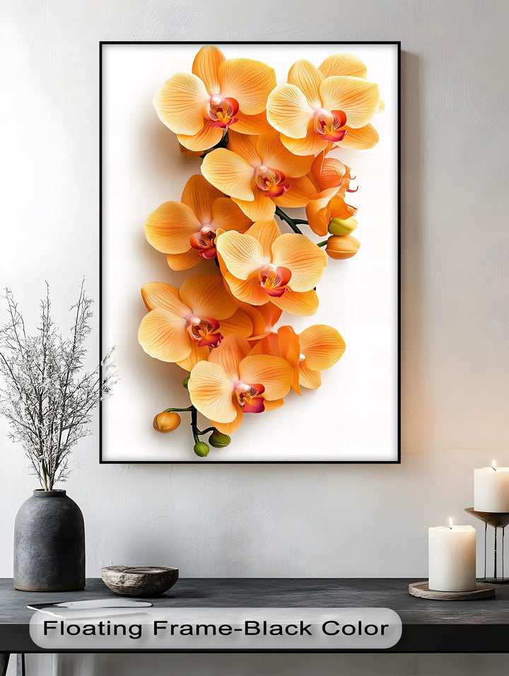 Golden Orchid Radiance – Orange Phalaenopsis Floral Canvas Print - MyPhotoStation