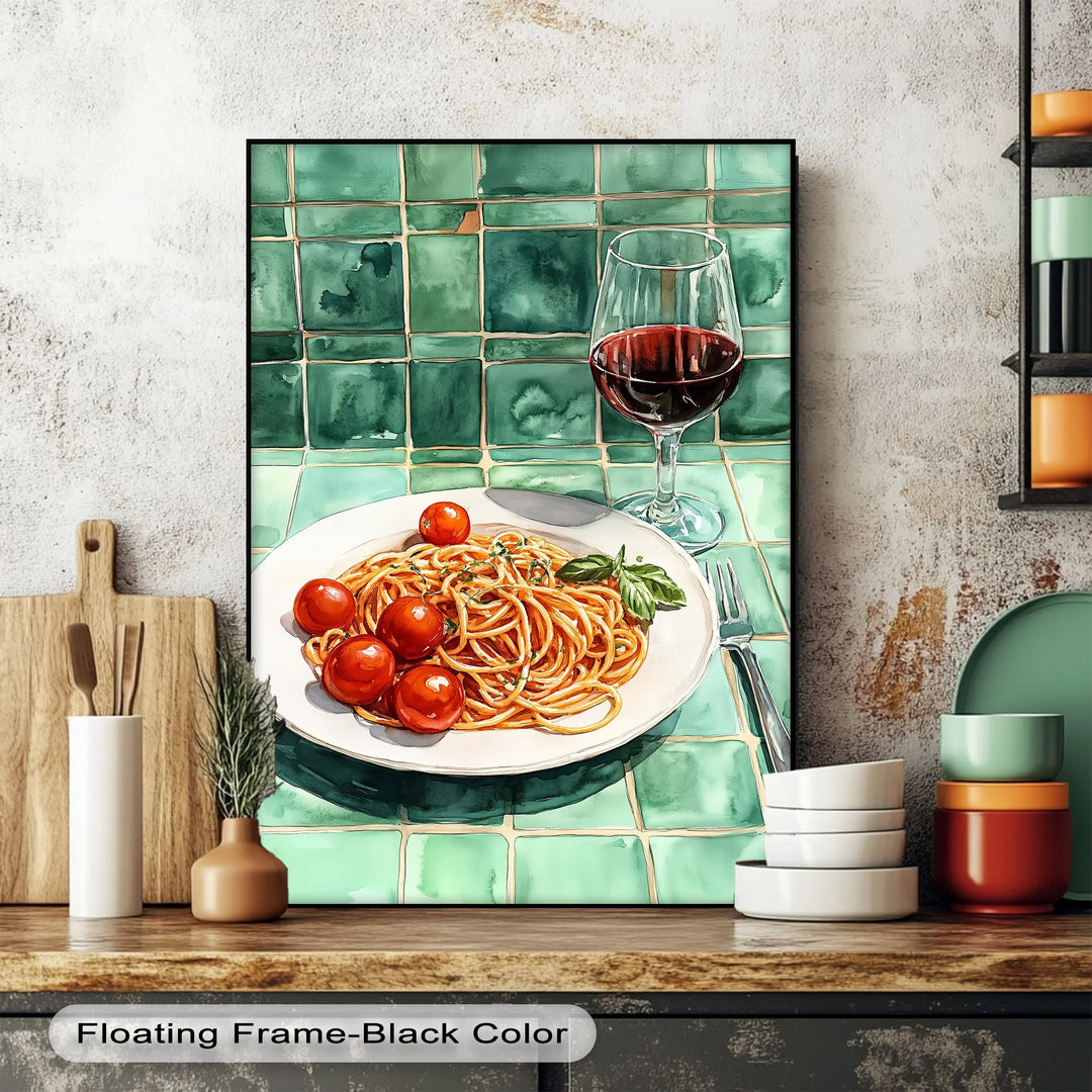 Pasta & Wine Moment – Italian Kitchen Canvas Print - MyPhotoStation