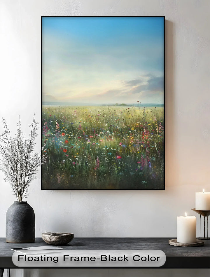 Whispers of Wildflowers – Blooming Meadow Landscape Canvas Print