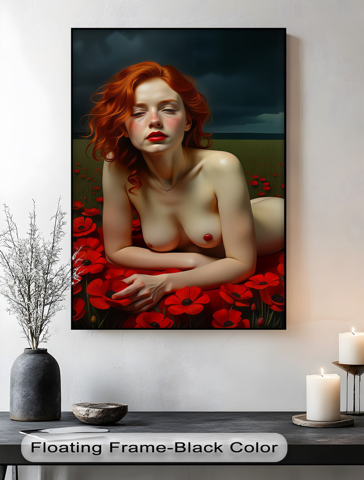 Scarlet Reverie – Sexy Canvas Artwork | Oversized Wall Art