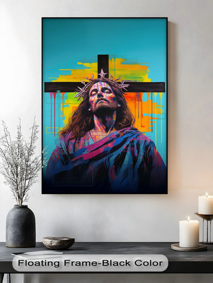 Crowned in Light – Jesus Graffiti-Style Canvas Prints - MyPhotoStation