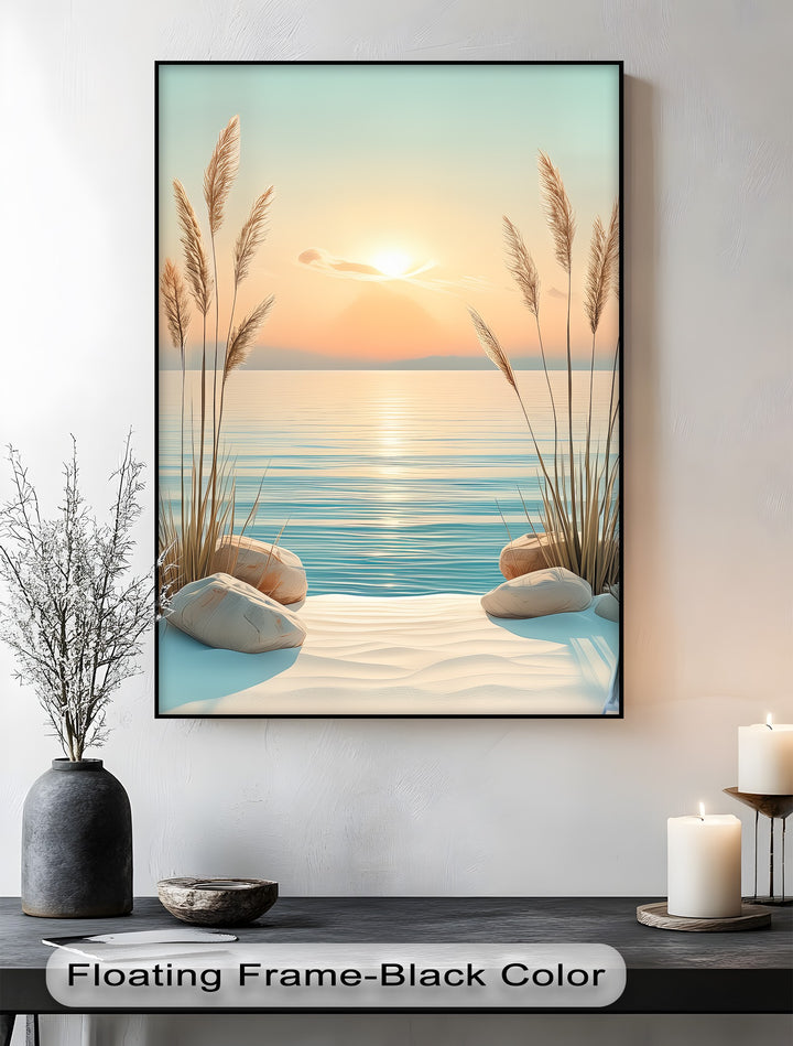 Serenity at Sunrise – Coastal Minimalist Canvas Print