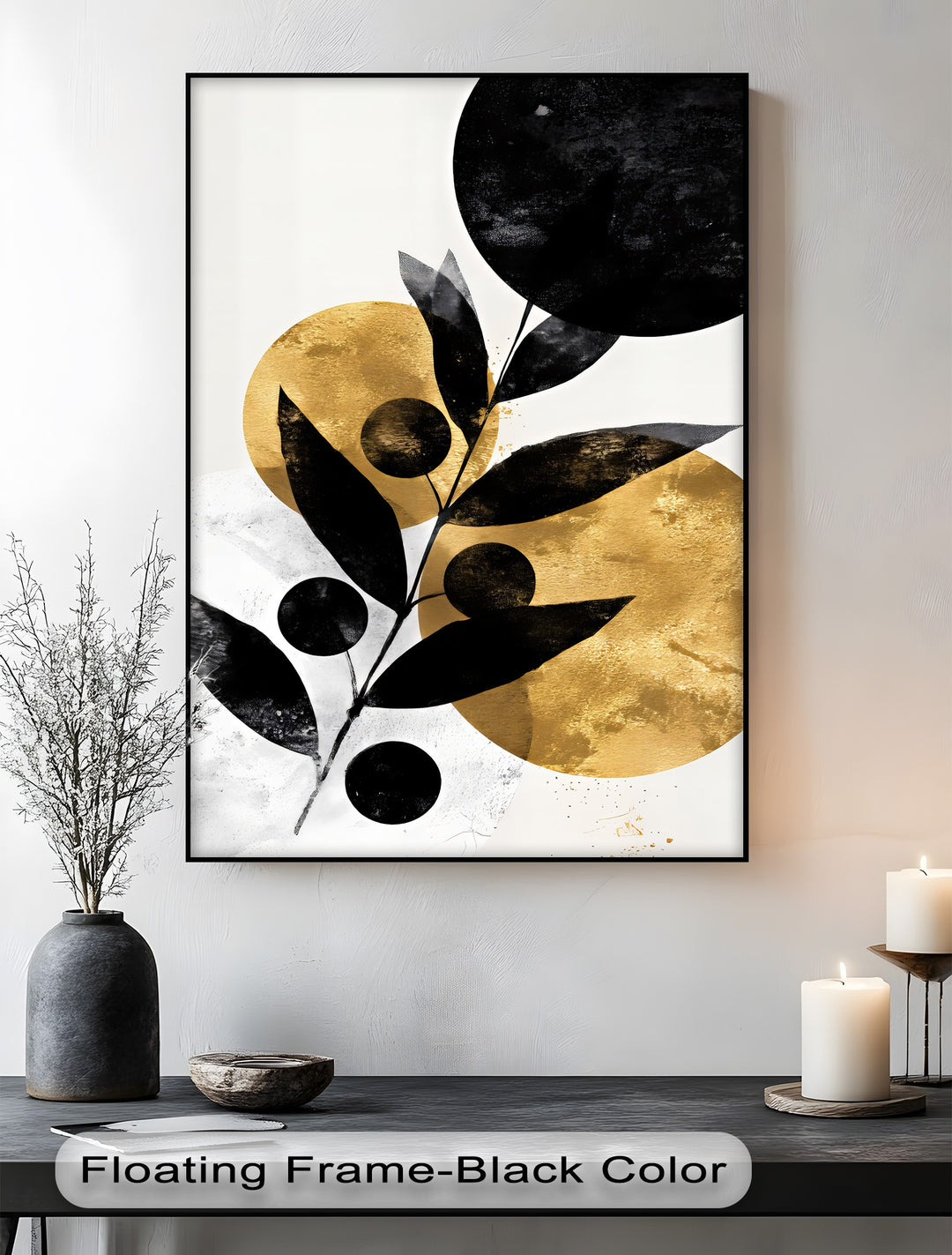 Golden Balance – Abstract Black and Gold Canvas Wall Art | Abstract Art