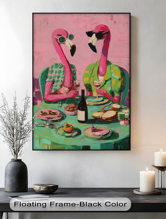 playful flamingo pop art canvas
