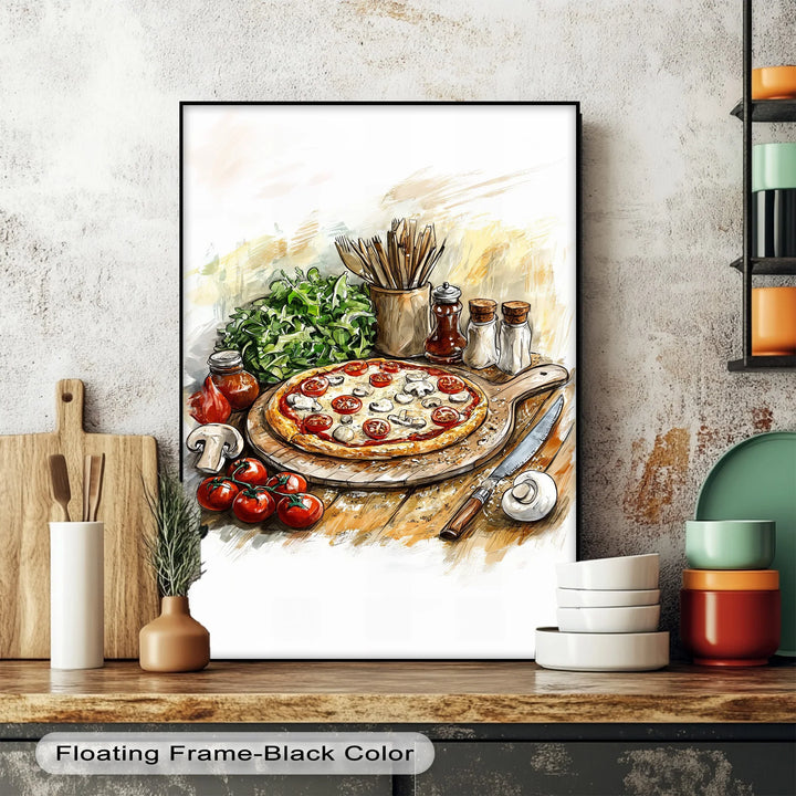 Fresh from the Oven – Rustic Pizza Kitchen Canvas Print - MyPhotoStation