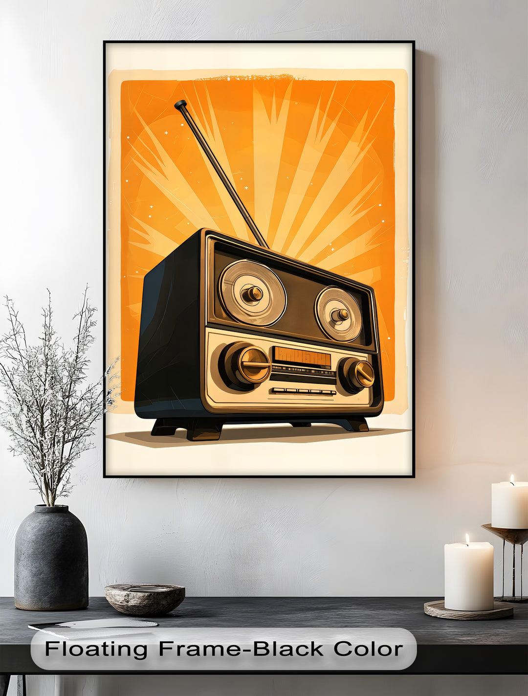 Broadcast Boom – Retro Radio Explosion Canvas Print