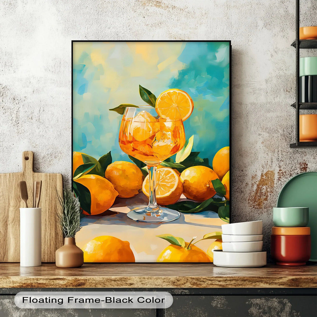 Citrus Cocktail Delight – Vibrant Lemon Glass Canvas Print - MyPhotoStation