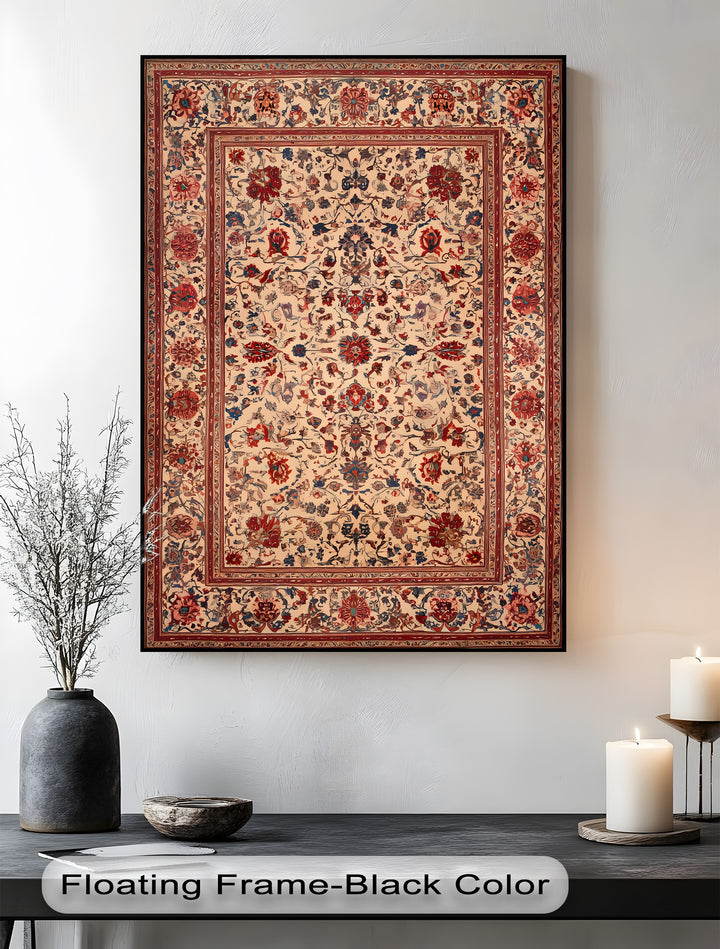 Timeless Harmony – Persian Floral Rug Canvas Print