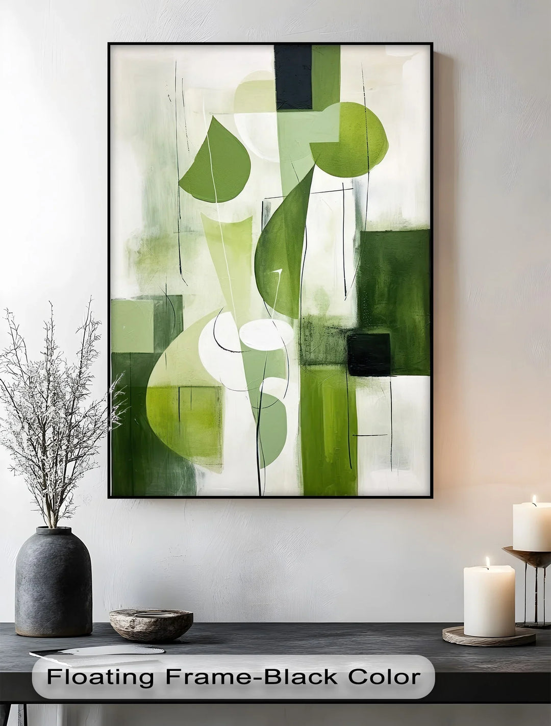 Verdant Geometry – Abstract Leaf-Inspired Canvas Print - MyPhotoStation