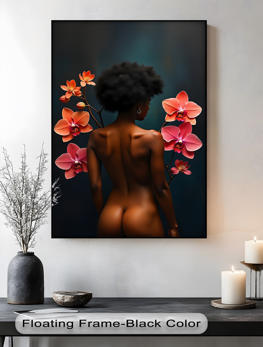 Orchid Bliss Erotic Canvas Wall Art – Luxury Framed Floral Decor