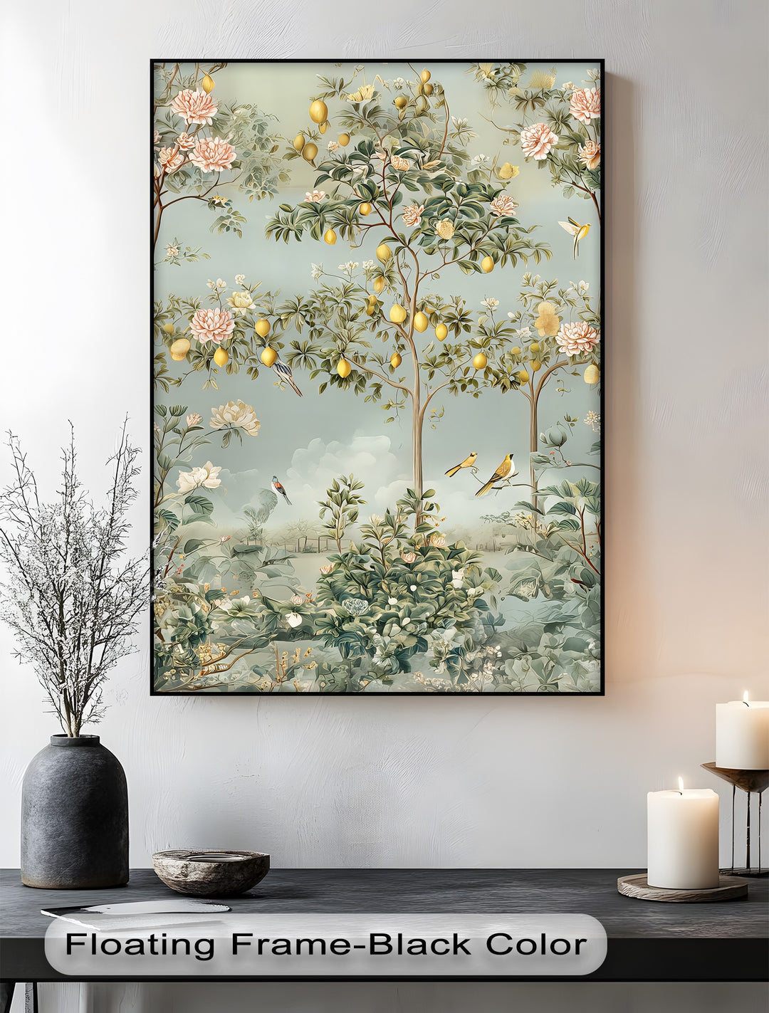 Birds and Trees - Botanical Canvas Wall Art | Framed Artworks