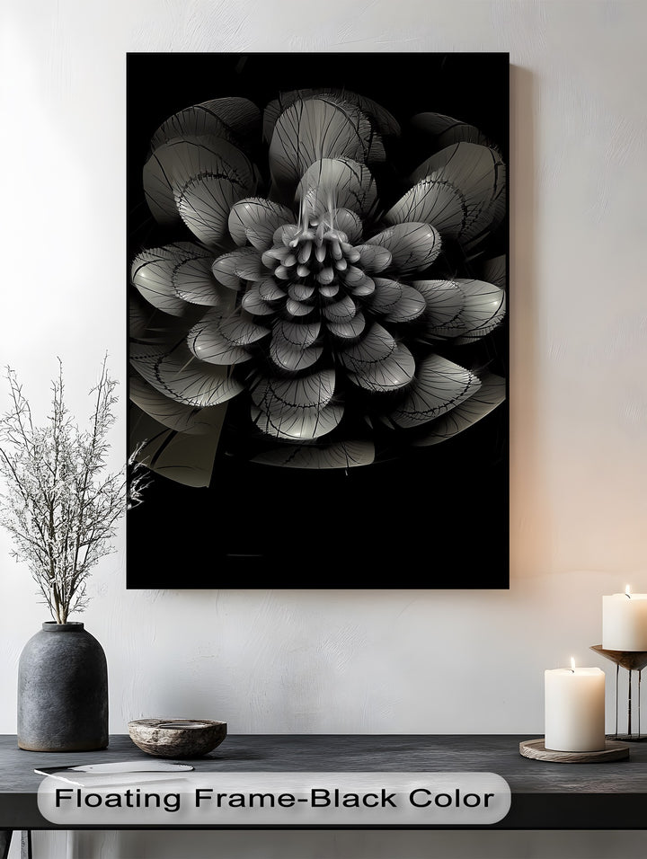 A striking, sculptural bloom comes to life in this textured canvas painting.

