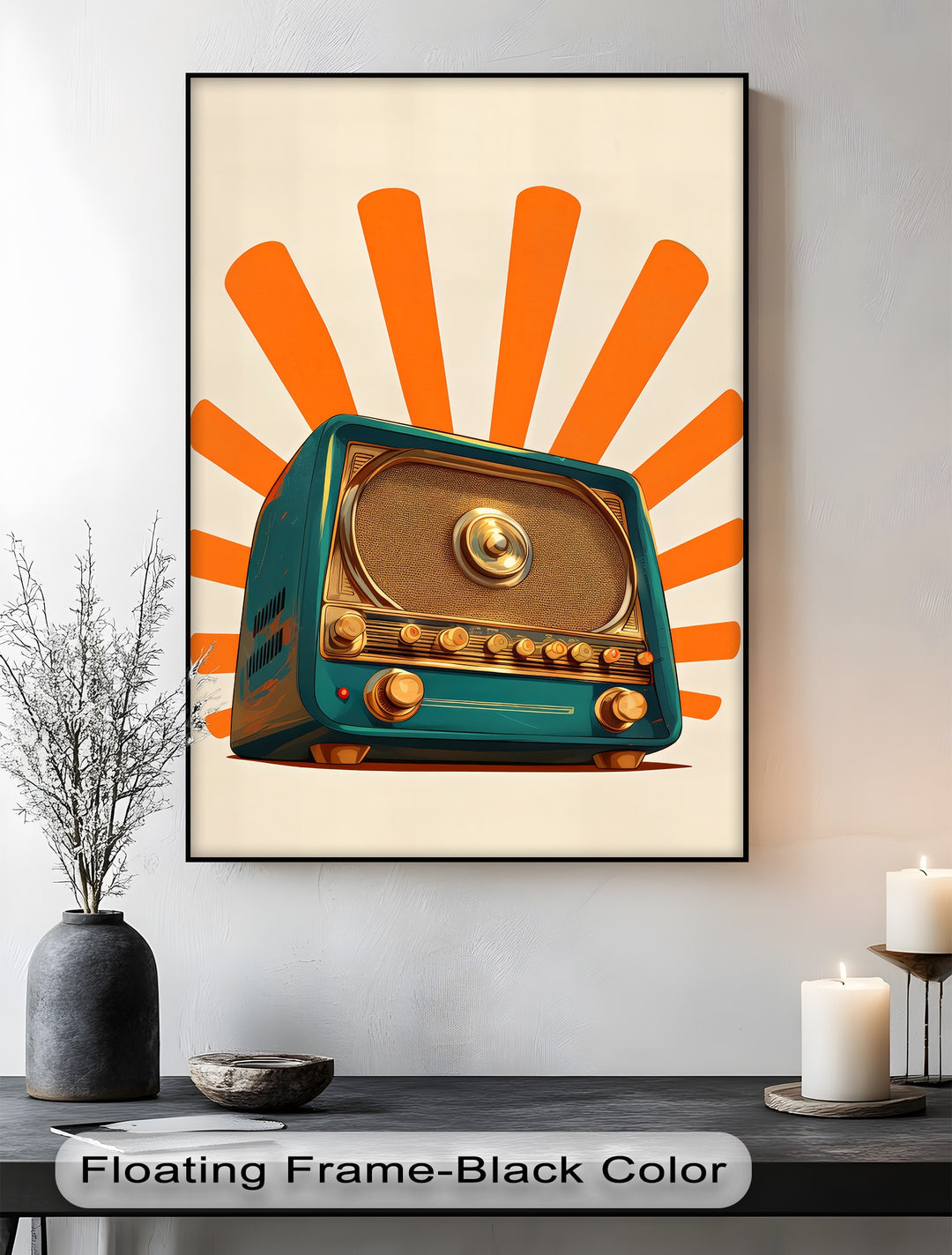 Retro Radiance – Classic Teal Radio Canvas Print