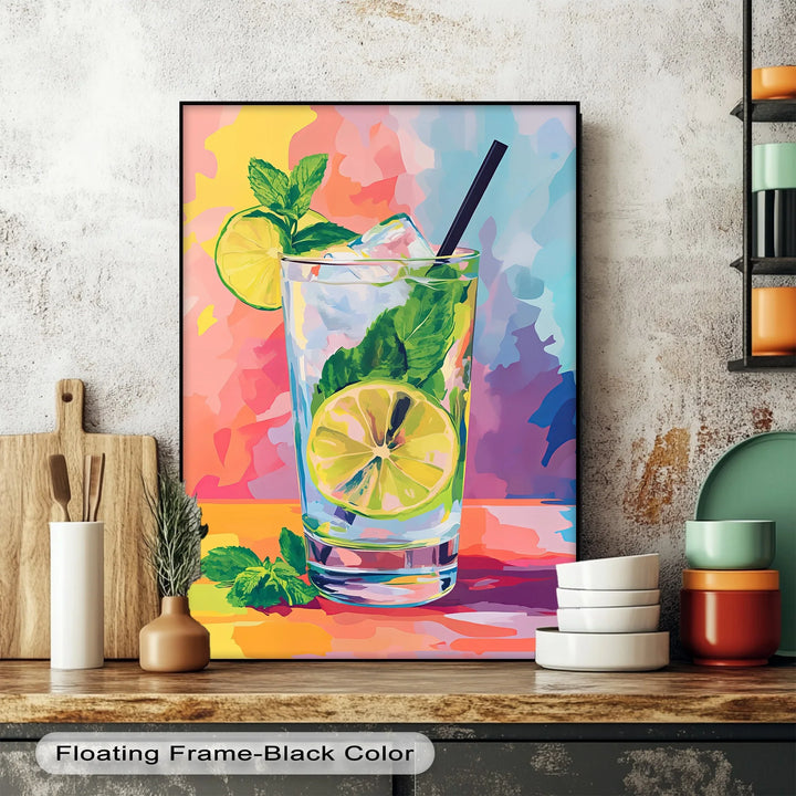 Mint Splash – Colorful Mojito Cocktail Canvas Print - MyPhotoStation