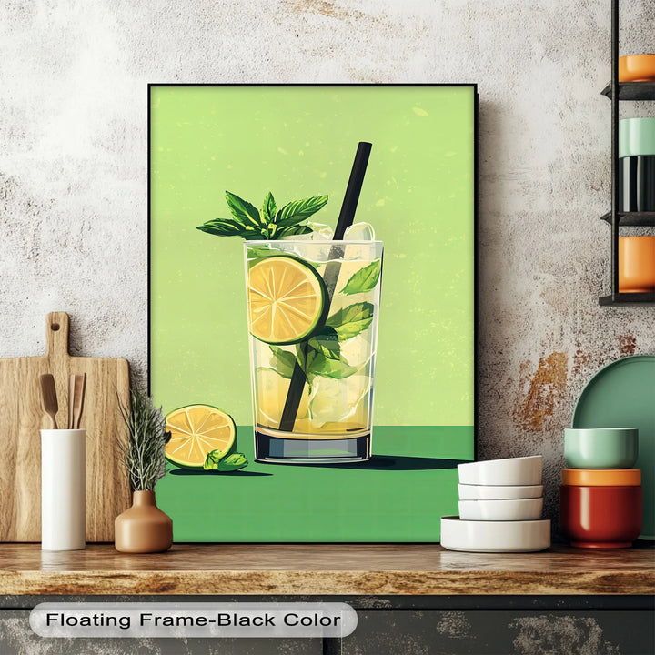 Minty Mojito Vibes – Refreshing Lime Cocktail Canvas Print