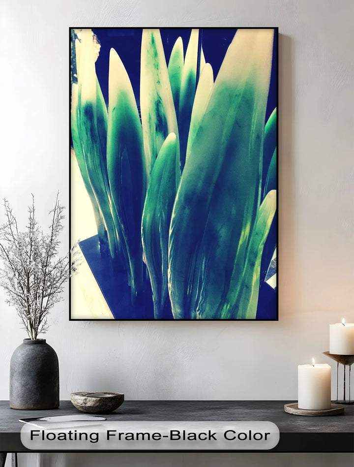 Verdant Sculpted Leaves – Contemporary Green Canvas Prints - MyPhotoStation