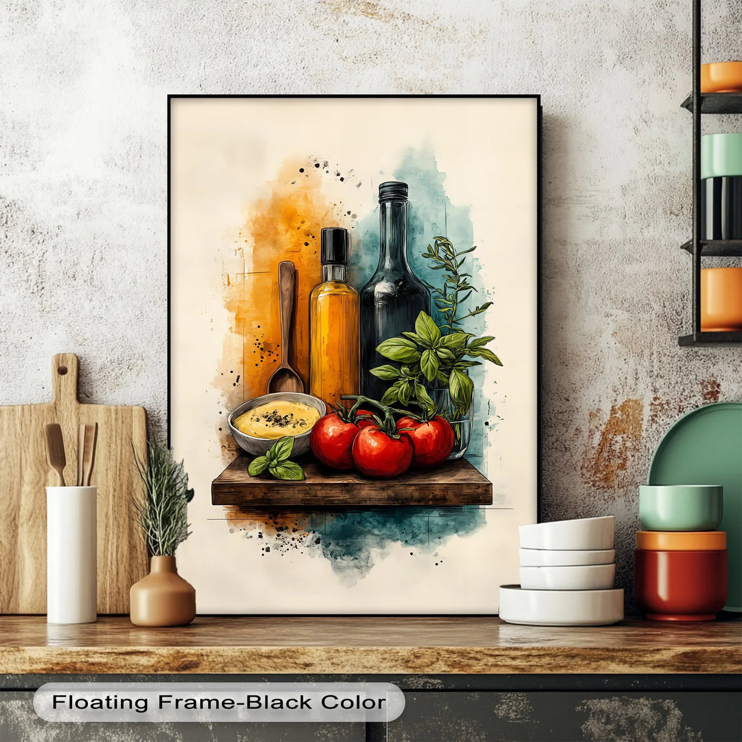 Flavor Shelf – Artistic Mediterranean Kitchen Canvas Print - MyPhotoStation