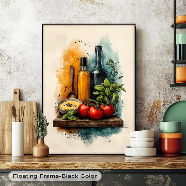 Flavor Shelf – Artistic Mediterranean Kitchen Canvas Print - MyPhotoStation