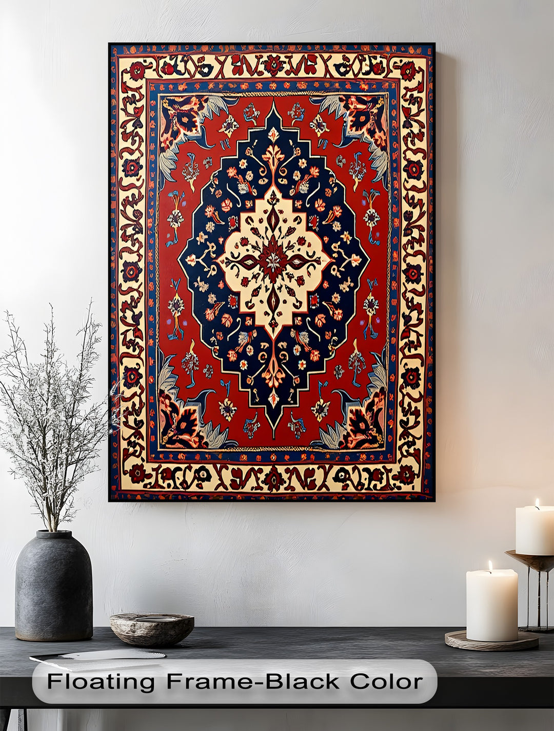 Midnight Garden Medallion – Persian Canvas Print