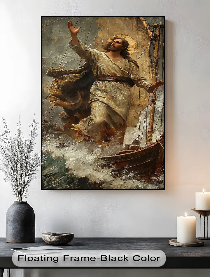 Jesus Calming the Storm – Inspirational Christian Canvas Print - MyPhotoStation