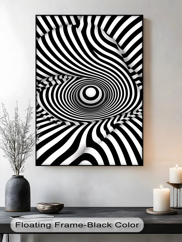 Vortex Wave Illusion – Black & White Canvas Print - MyPhotoStation