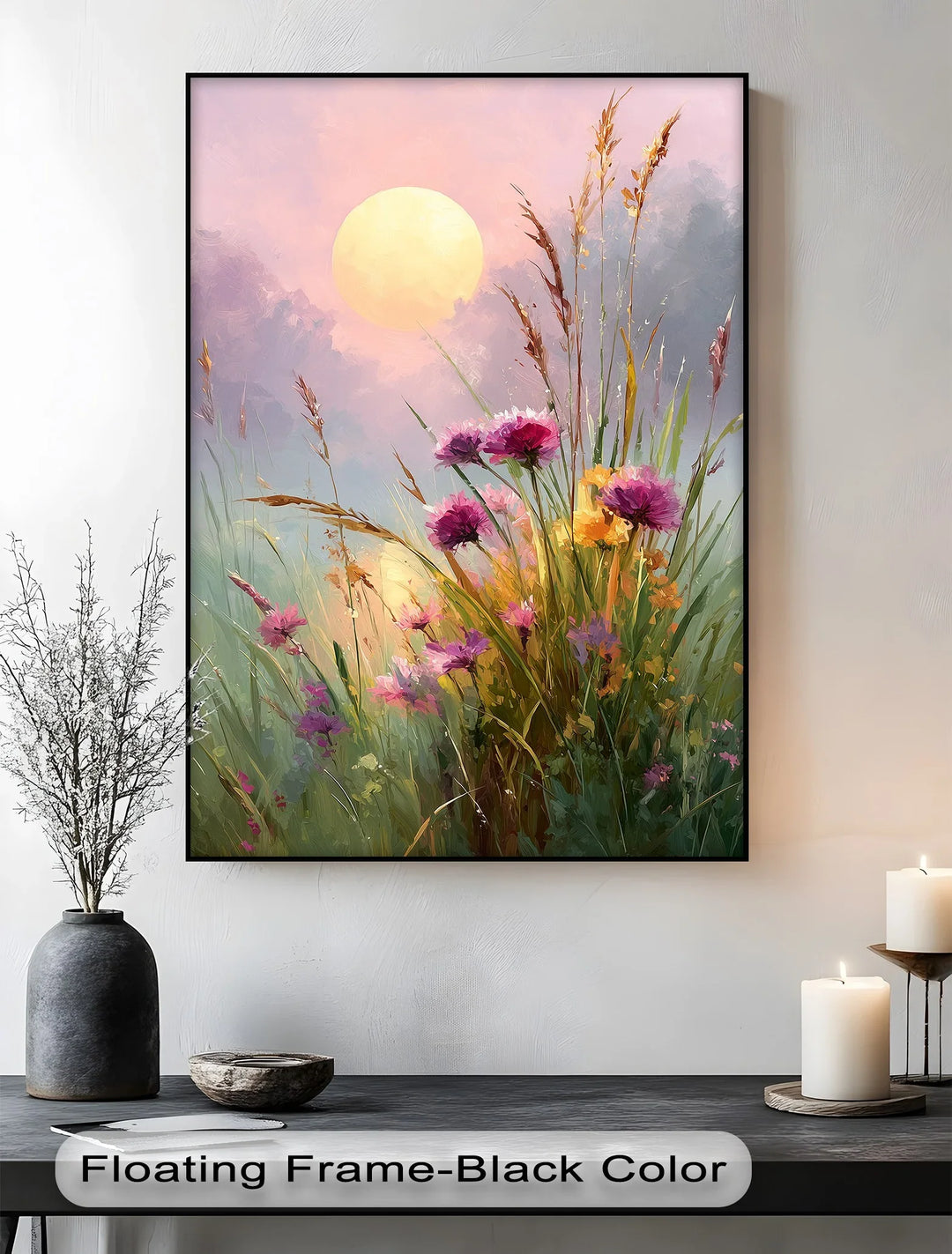 Wildflower Meadow at Dusk – Sunset Landscape Canvas Print - MyPhotoStation