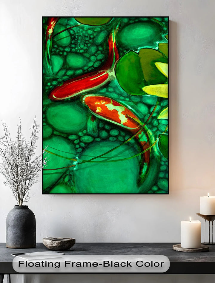 Koi Serenity – Abstract Fish Pond Canvas Print - MyPhotoStation