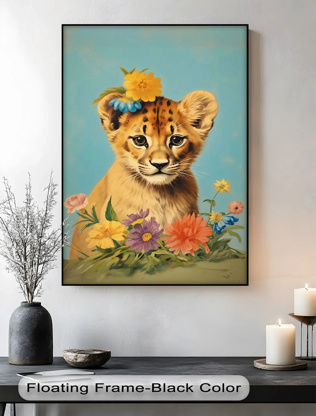 Blossom Crowned Cub – Animal Canvas Print - MyPhotoStation