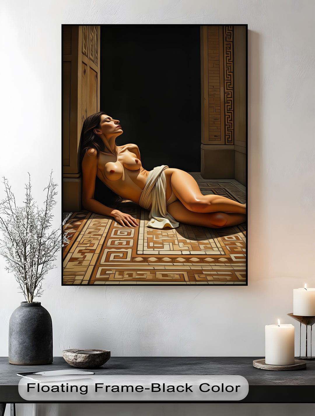 Temple Reverie – Classical Nude Canvas Wall Art | Large Canvas