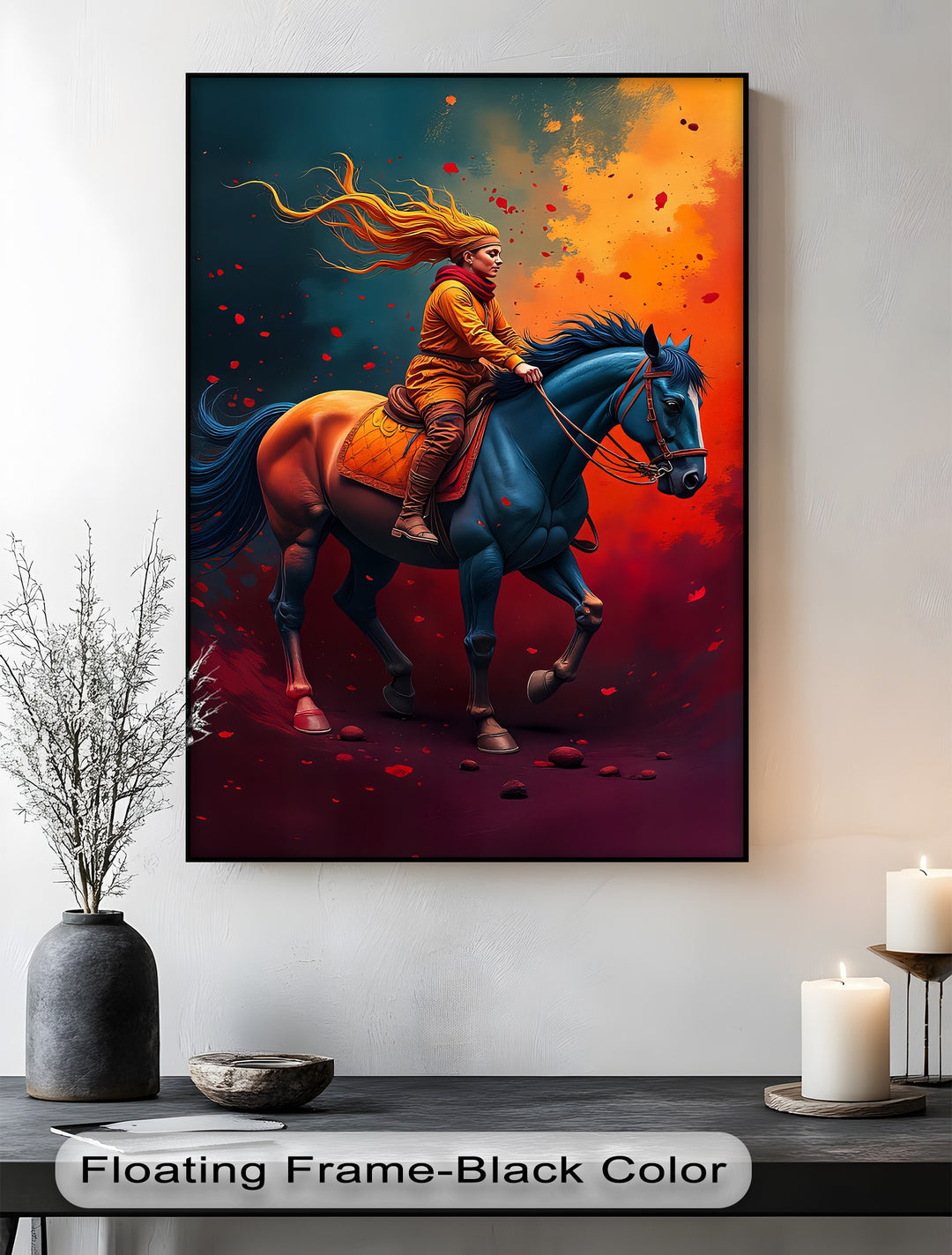 Crimson Ride – Modern Equestrian Canvas Print
