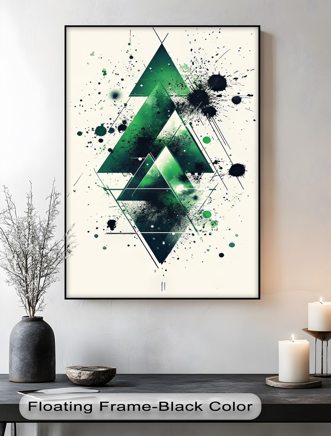 Geometric Green Explosion – Abstract Modern Canvas Print - MyPhotoStation